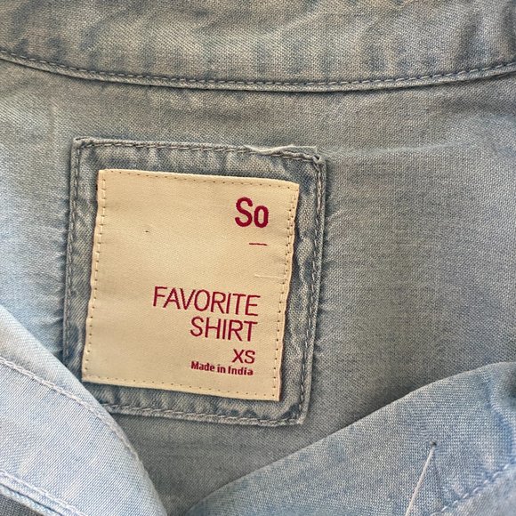 SO Button Down Denim Top - Picture 4 of 9